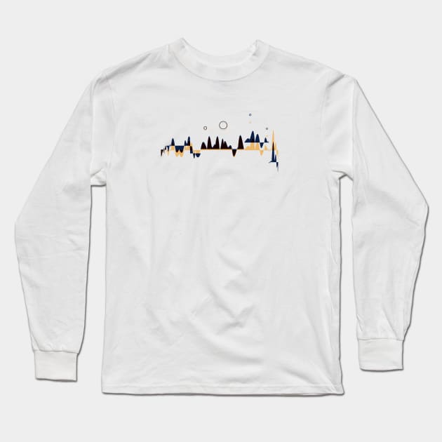 Floating 2D island geometric glitch design Long Sleeve T-Shirt by Liam Warr